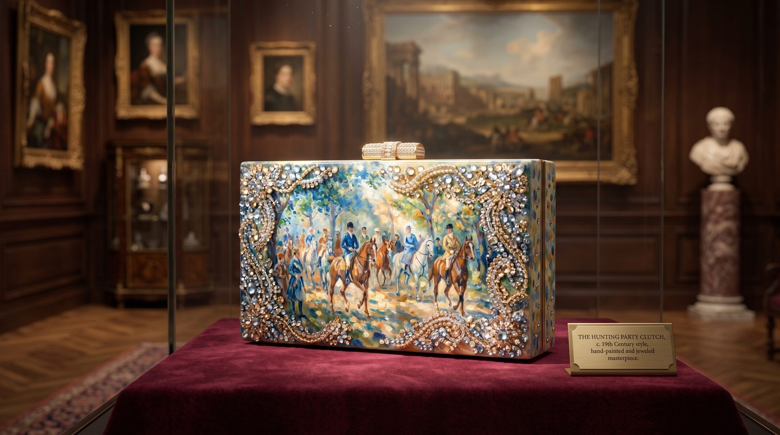 Hunting party painted clutch gallery view