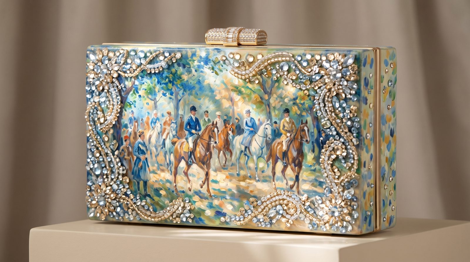 Hunting party painted clutch table view