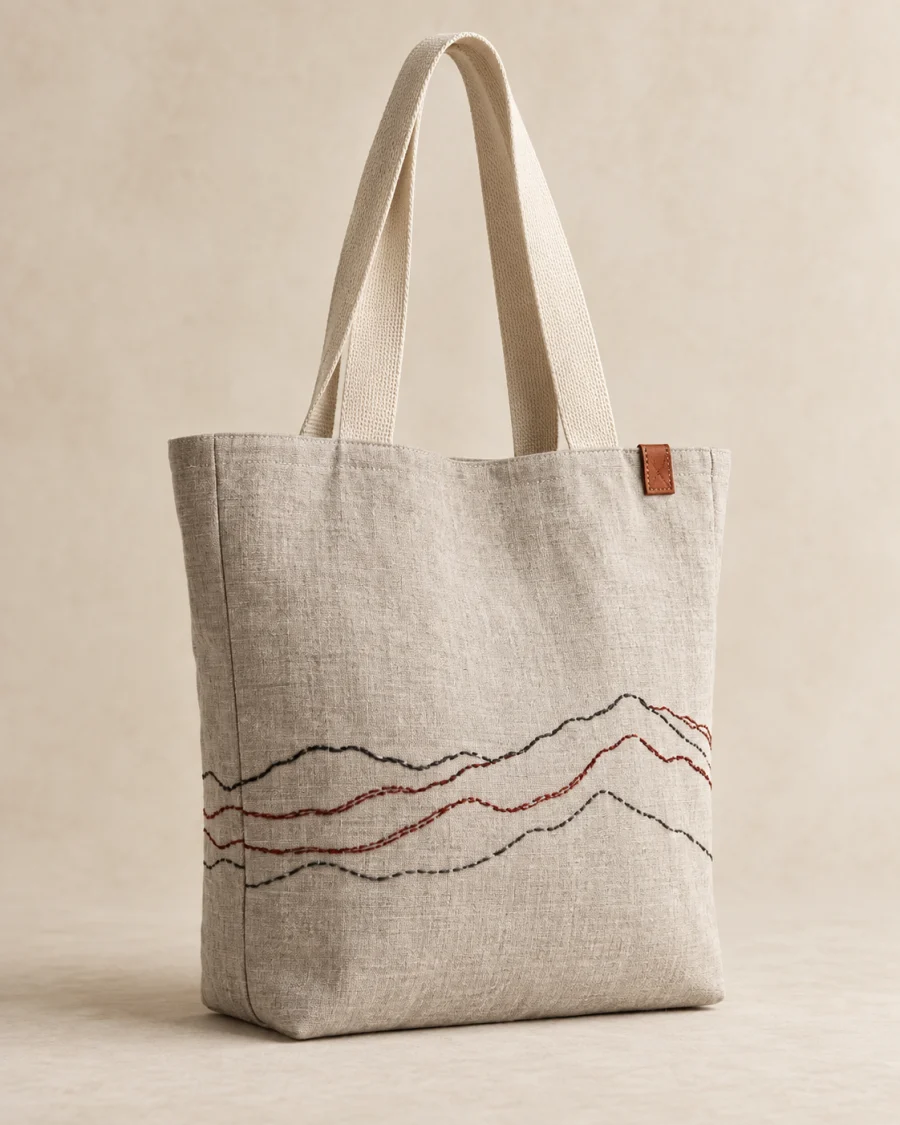 Jabal Linen Tote studio view