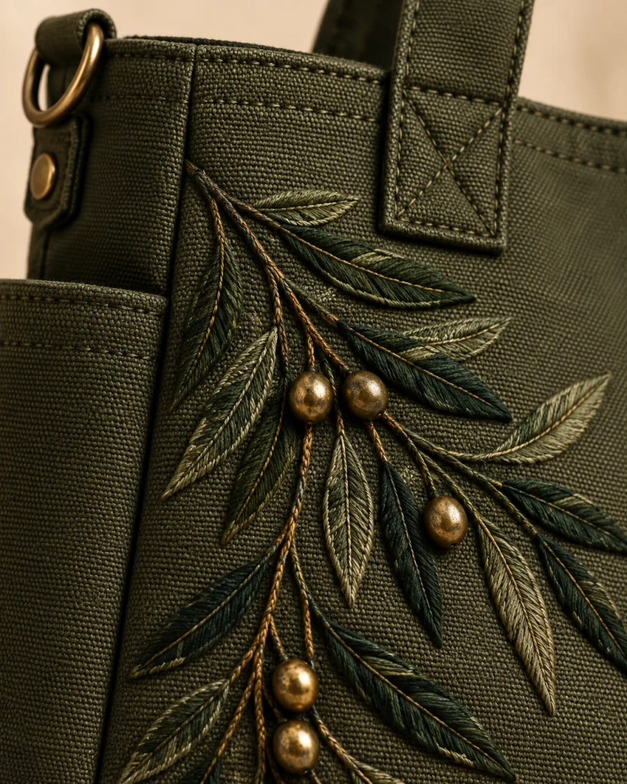 Olive Grove Tote detail view